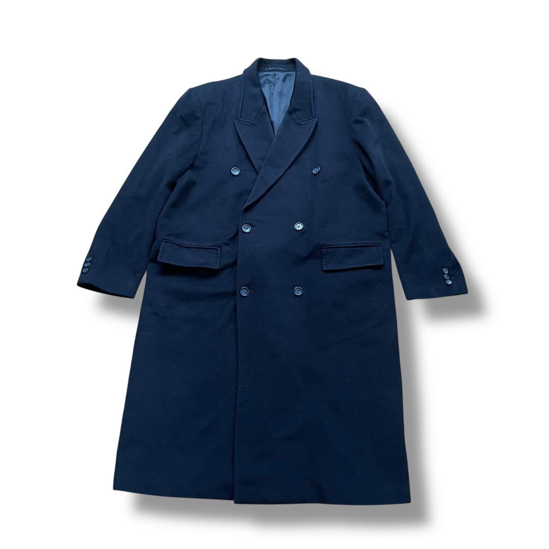 極上品カシミヤ 100% ロング ダブルチェスターコート 大きいサイズ 2XL