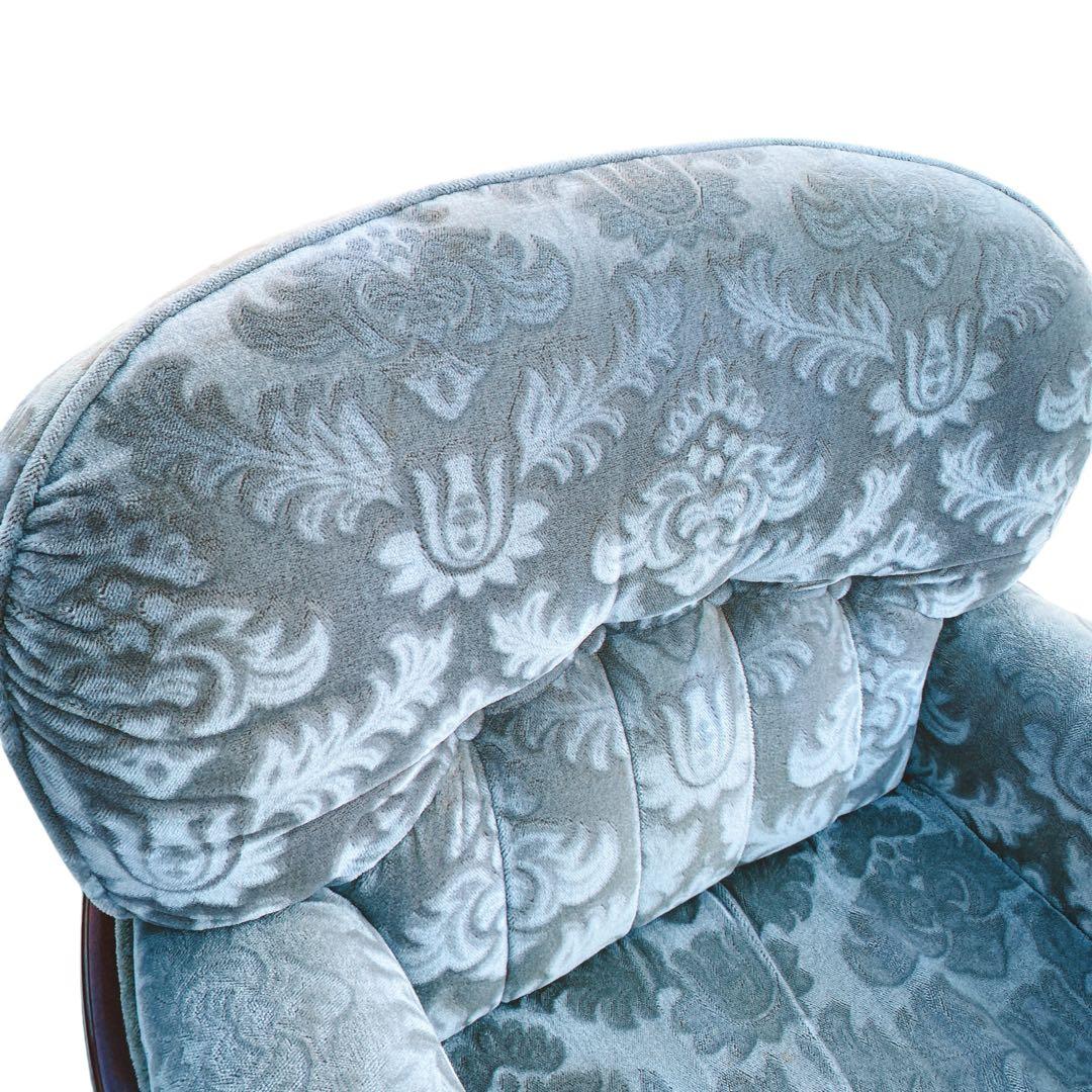 金華山 花柄ベロア　カリモク　ソファ　1人掛け　ヴィンテージ　レトロ