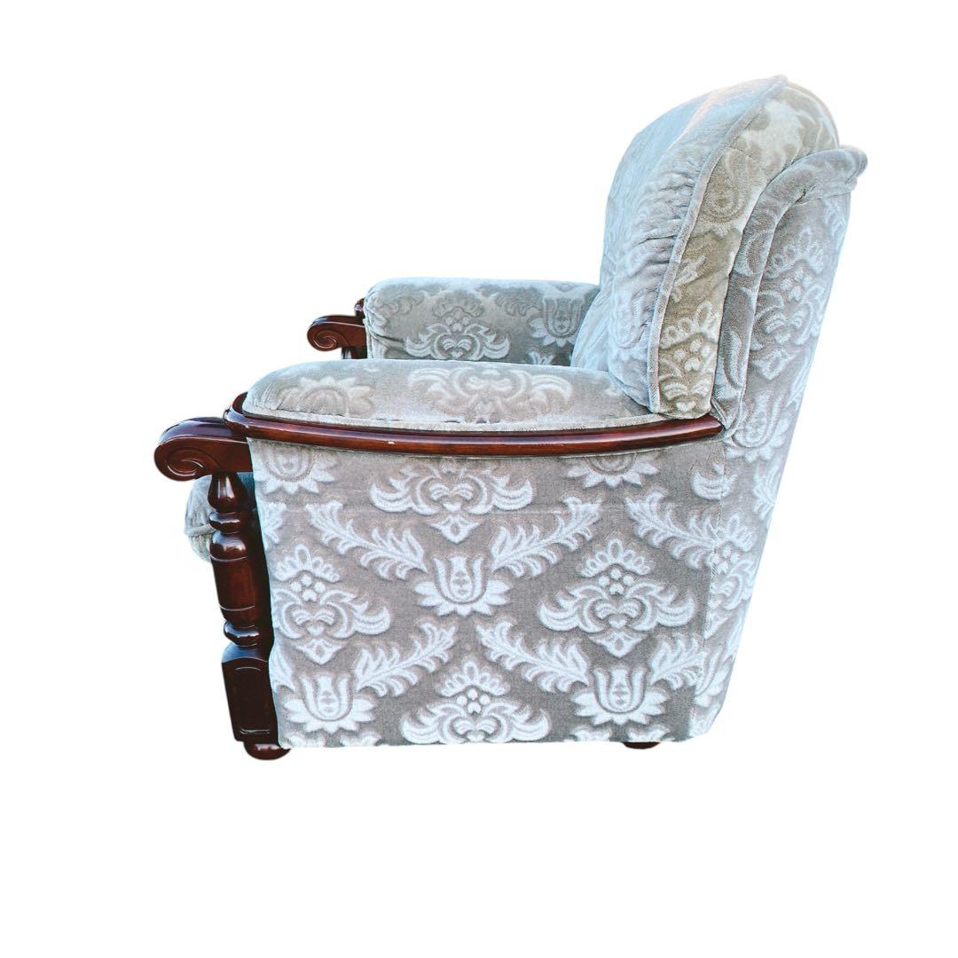 金華山 花柄ベロア　カリモク　ソファ　1人掛け　ヴィンテージ　レトロ