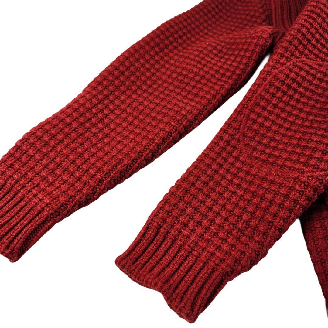 【 希少カラー 】 バーク　ダッフルコート　ニット　ワインレッド　Lサイズ