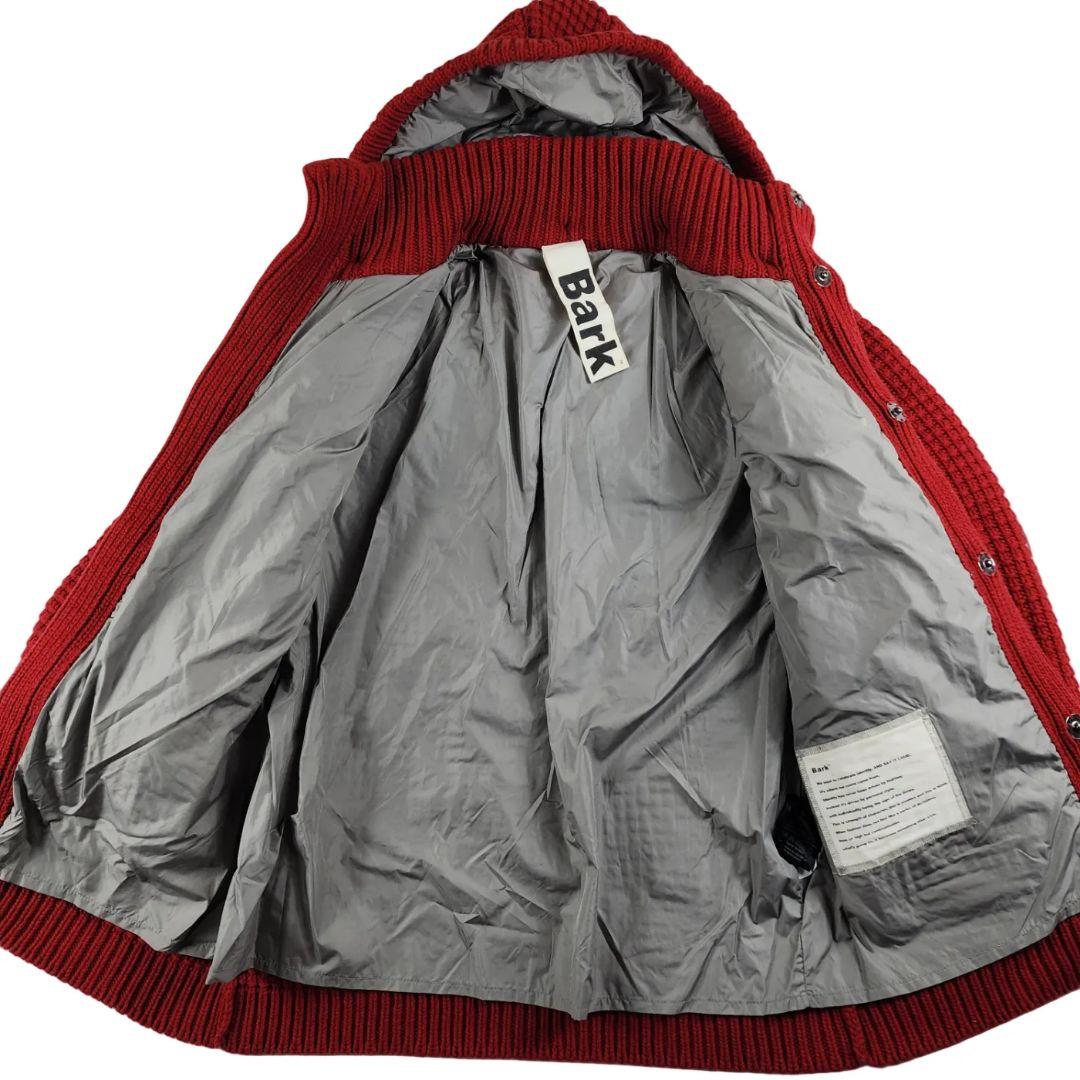 【 希少カラー 】 バーク　ダッフルコート　ニット　ワインレッド　Lサイズ