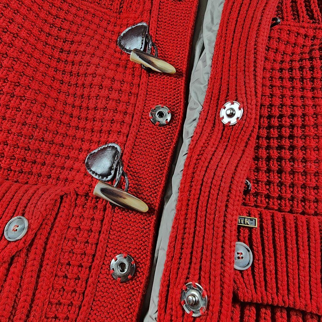 【 希少カラー 】 バーク　ダッフルコート　ニット　ワインレッド　Lサイズ