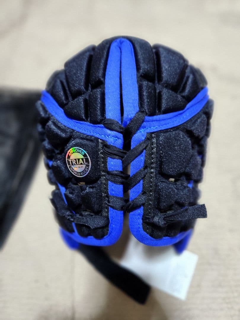 N-PRO 新品未使用ヘッドギア　ヘッドキャップ 黒✕ネオンブルー　SizeM