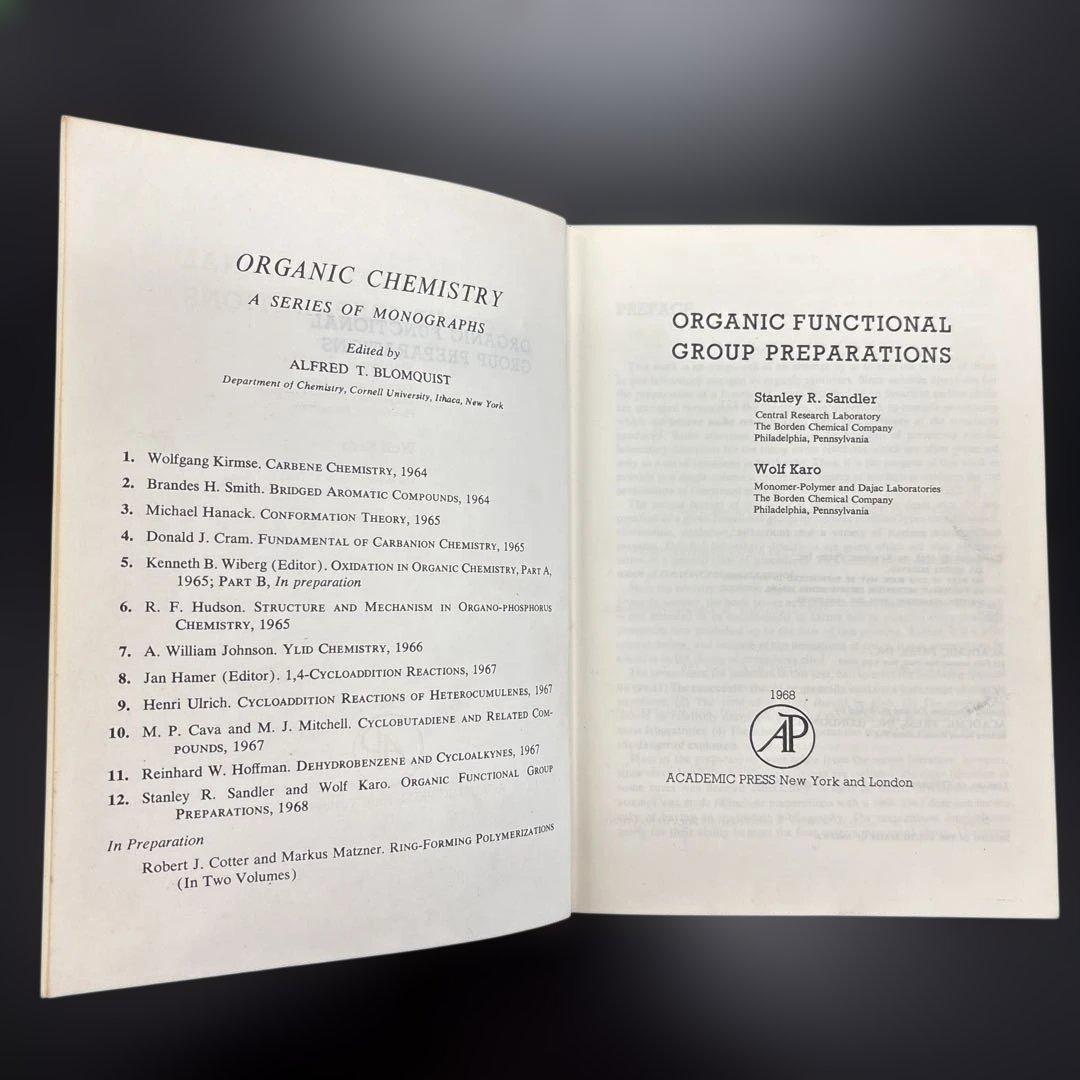 洋書 Organic Functional Group Preparations