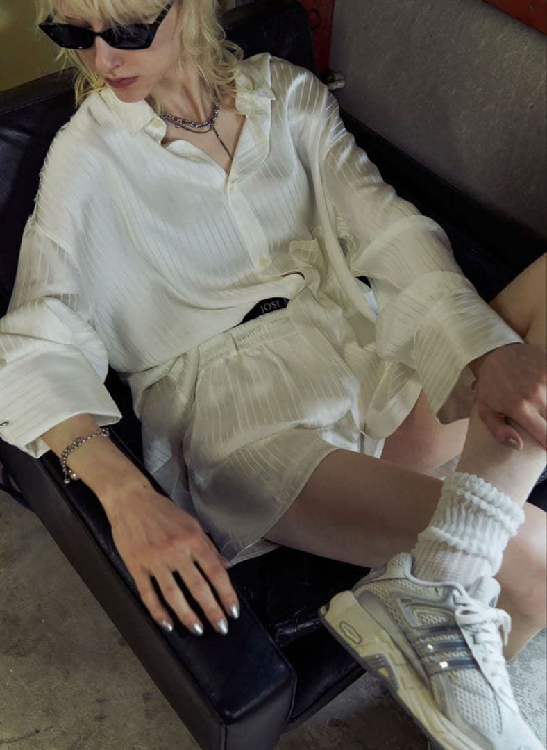 パンツ JOSEMOON SATIN STRIPE SHORT PANTS