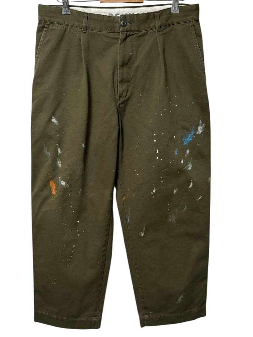 DENHAM タックワイドチノ ペンキ 1点物 日本製 ワークミリタリー