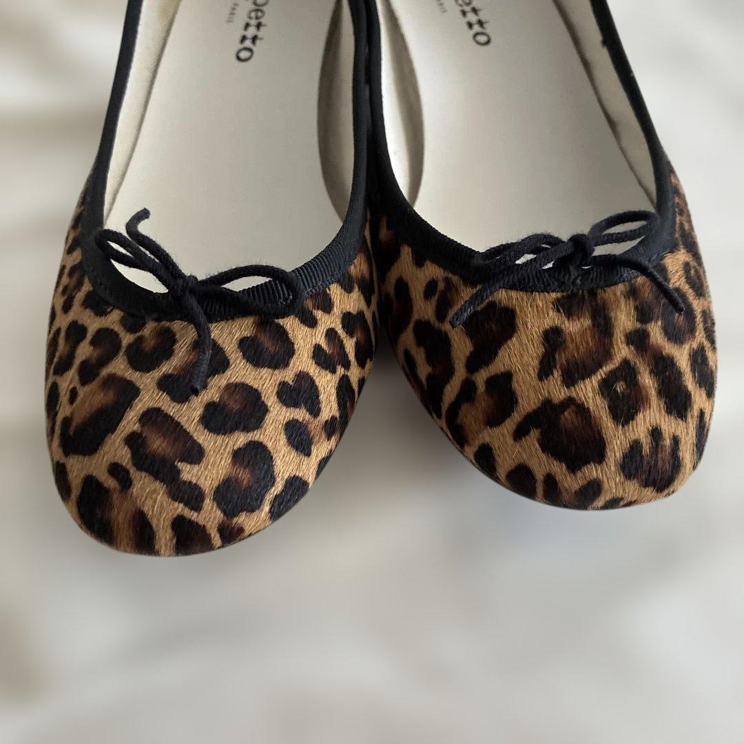 【美品】Repetto Camille バレリーナ レオパード 37