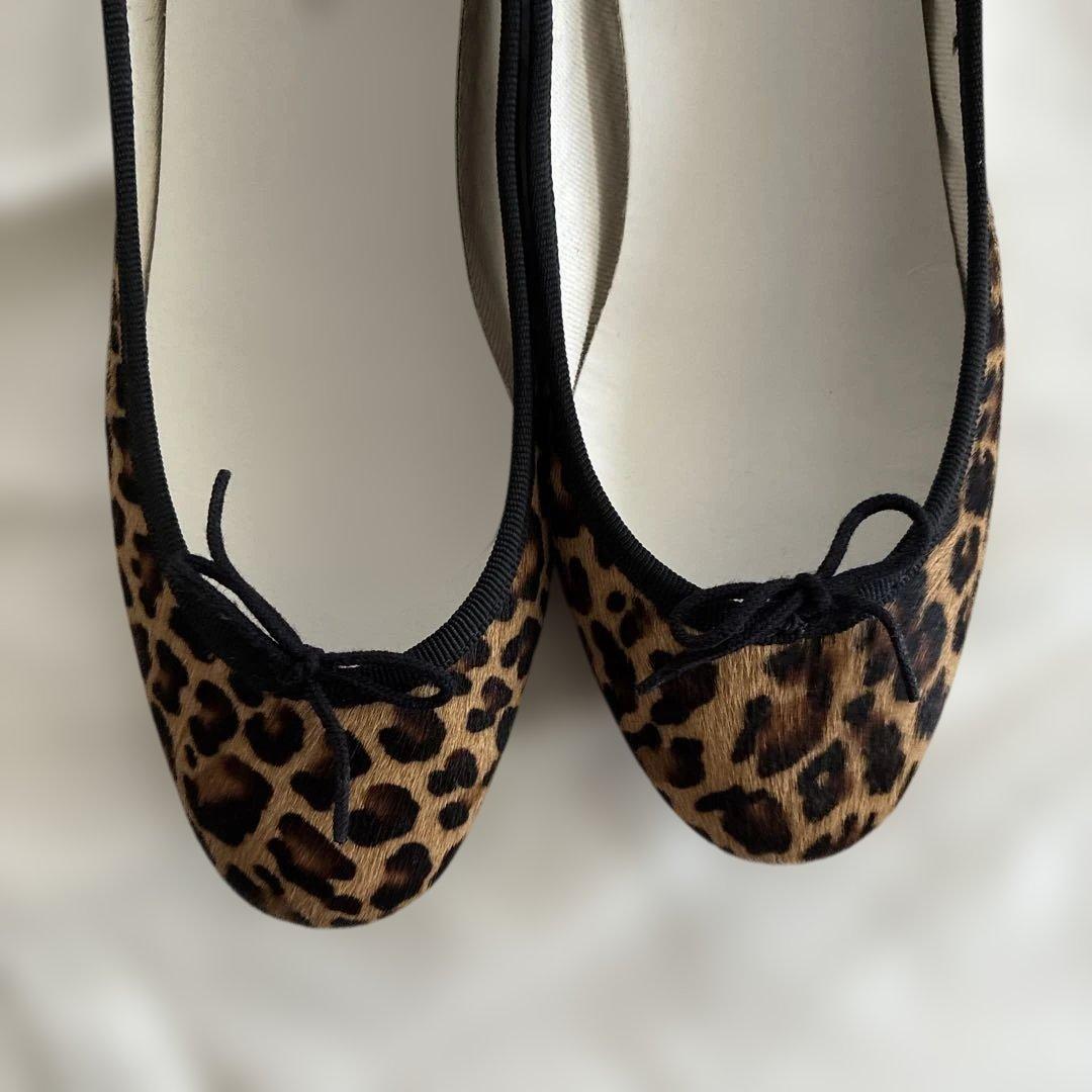 【美品】Repetto Camille バレリーナ レオパード 37