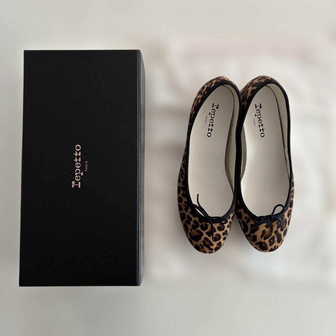 【美品】Repetto Camille バレリーナ レオパード 37