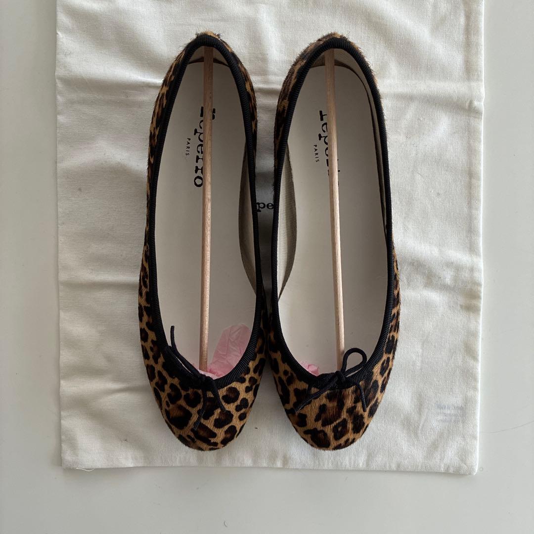 【美品】Repetto Camille バレリーナ レオパード 37