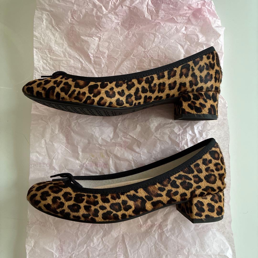 【美品】Repetto Camille バレリーナ レオパード 37