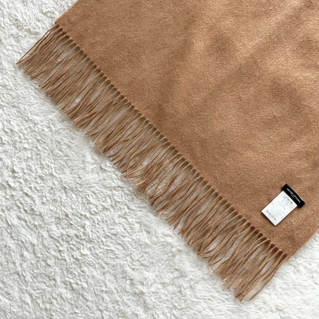 極美品 ユナイテッドアローズ カシミヤ100% 大判 ストール キャメル