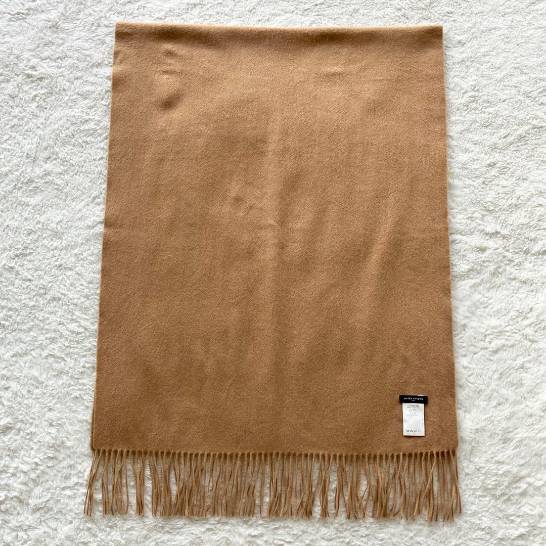 極美品 ユナイテッドアローズ カシミヤ100% 大判 ストール キャメル