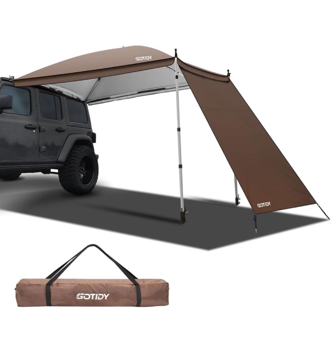 GOTIDY カーサイドタープ ワンタッチ 車 タープ　テンションポール　伸縮版