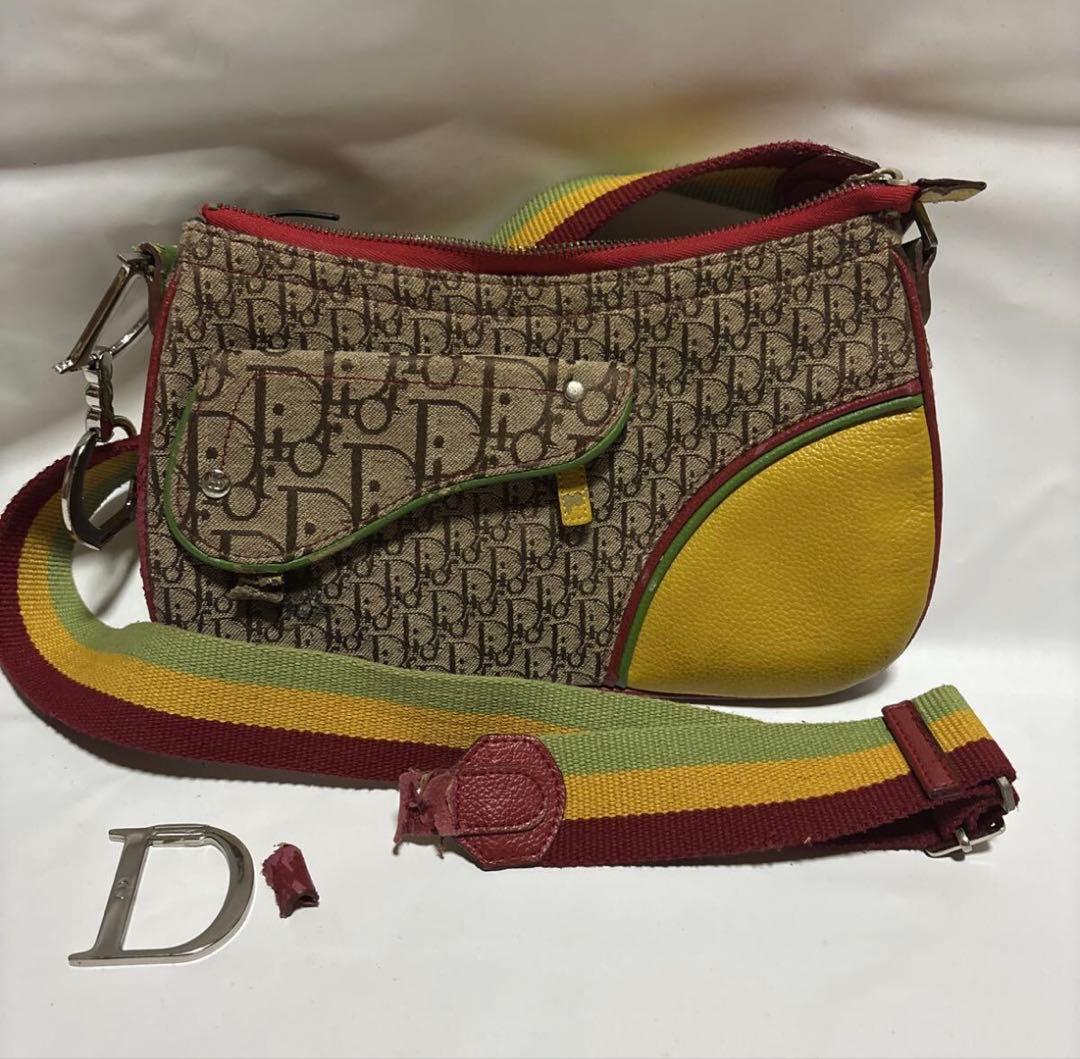 要修理Christian Diorダブルサドルバッグ　ラスタ　ジャンク