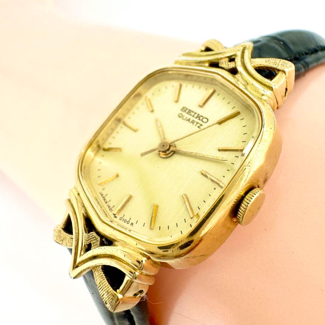 【希少/新品電池】SEIKO スクエア ゴールド レディース腕時計