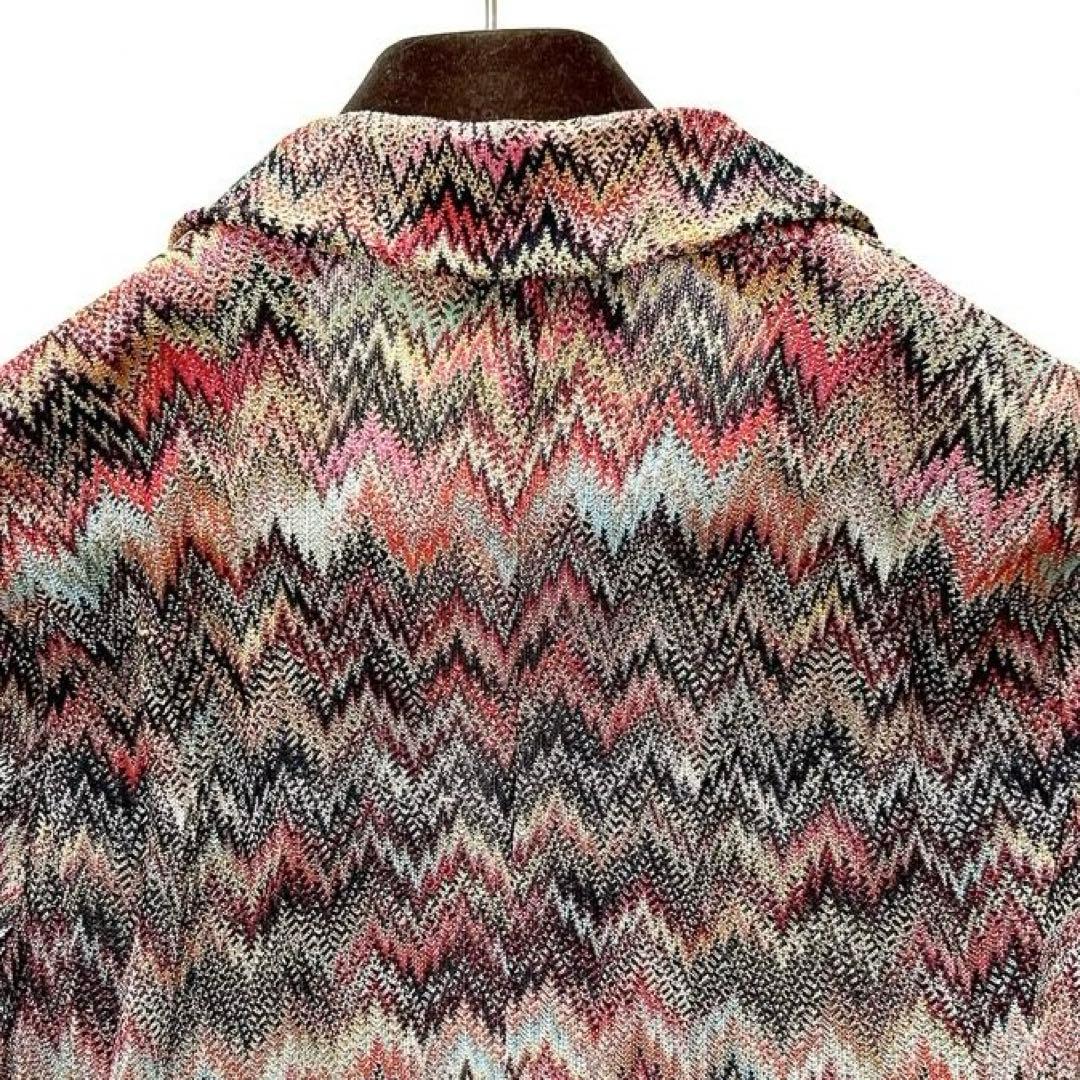 希少✨ミッソーニ　最高級オレンジタグ　ニットジャケット　マルチカラー　ジグザグ柄