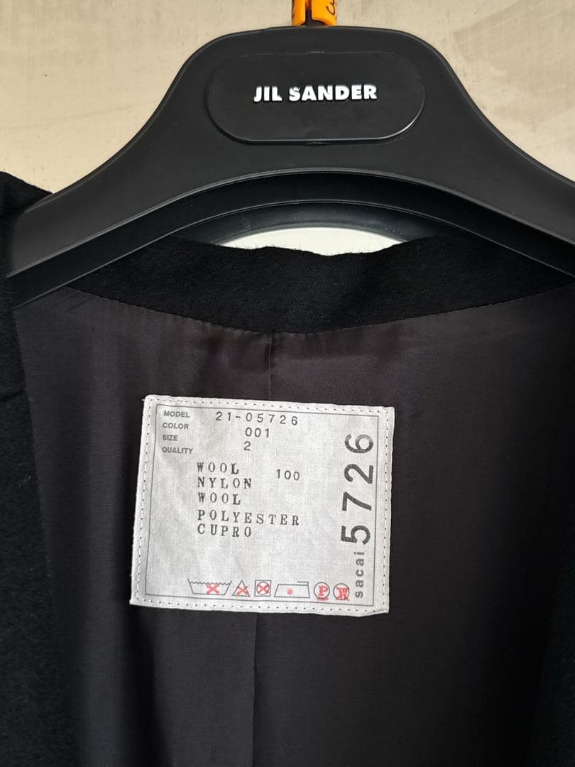 sacai 21AWサカイ woolウール メルトン チェスターコート