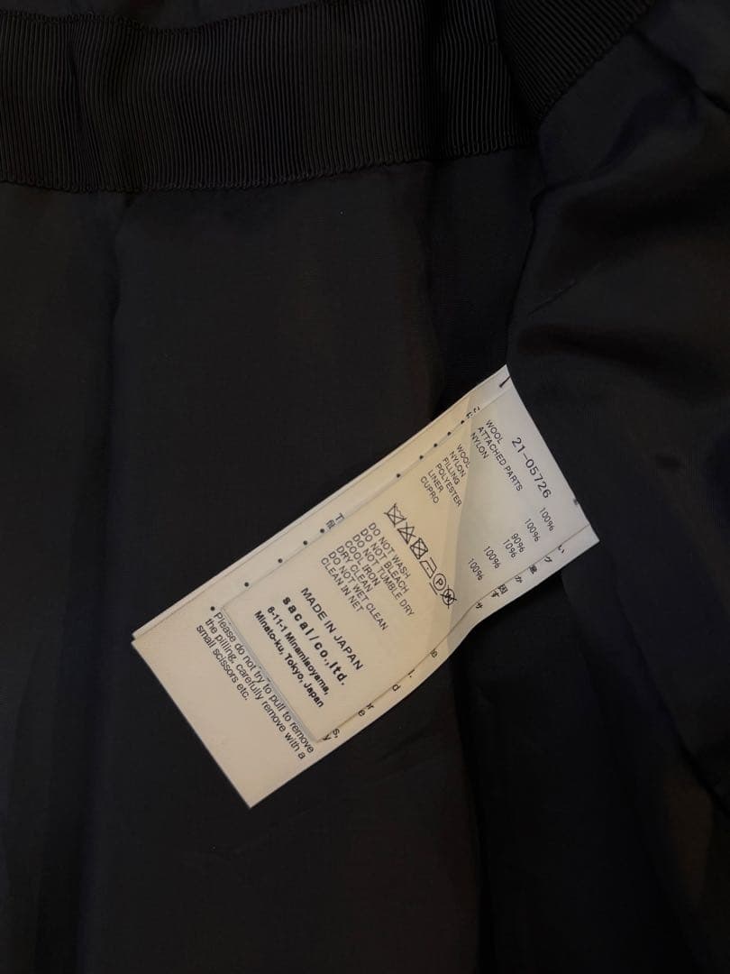 sacai 21AWサカイ woolウール メルトン チェスターコート