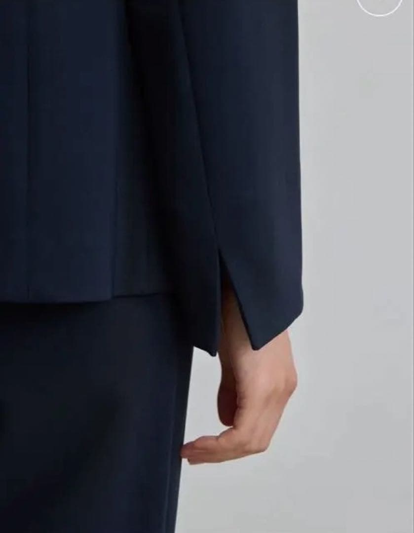 SOEJU ソージュ　ネイビー ノーカラージャケット