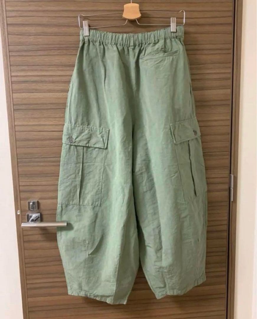 ネストローブ　コットンリネンコクーンカーゴパンツ　オリーブ　カーキ