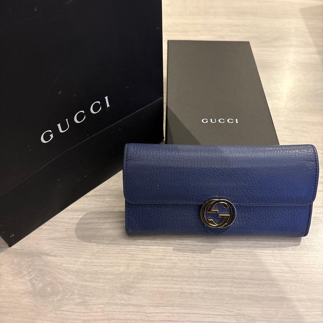 GUCCI 長財布　ブルー