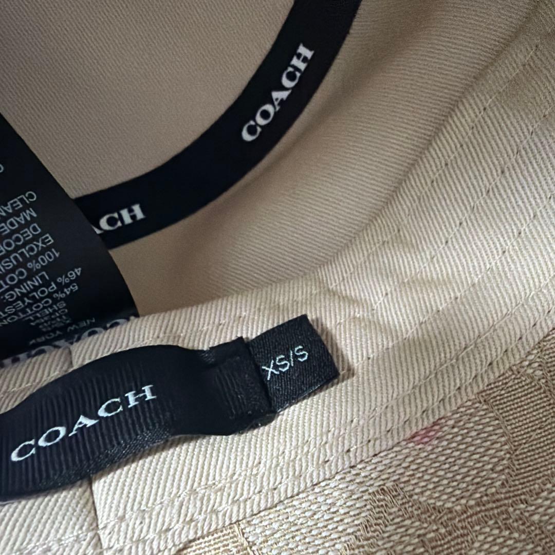 美品 完売品 コーチ シグネチャー ハート プリント バケットハット coach