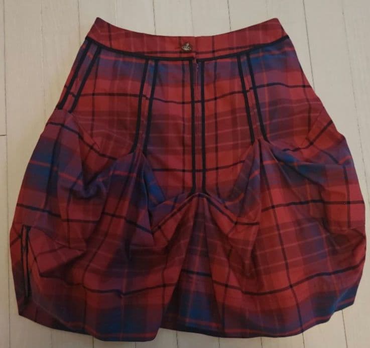 美品！ヴィヴィアンウエストウッド　レッドレーベル　立体チェックスカート　変形可能