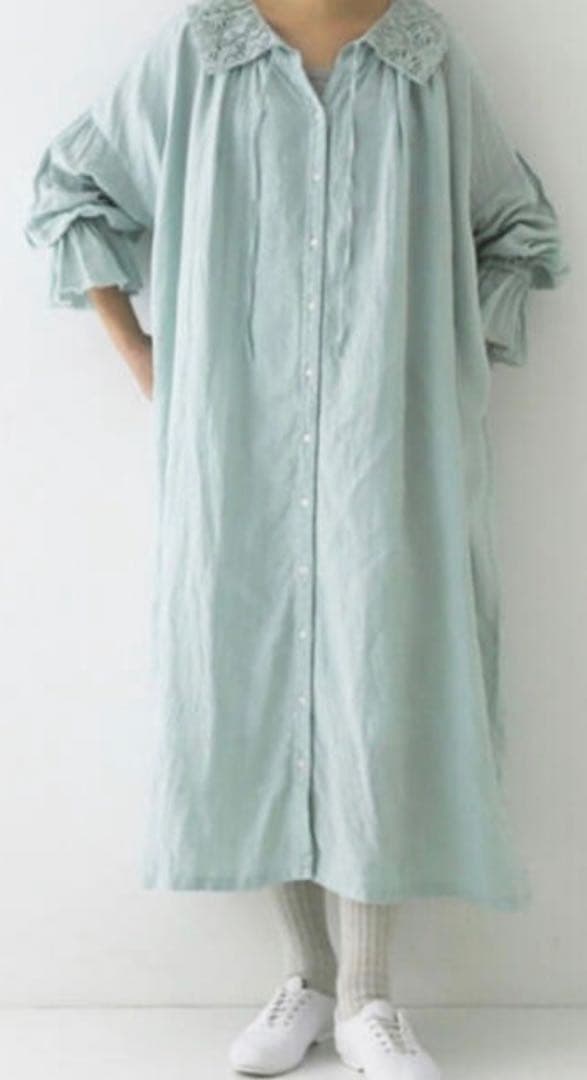 ネストローブ　レースカラー2wayスモックワンピース