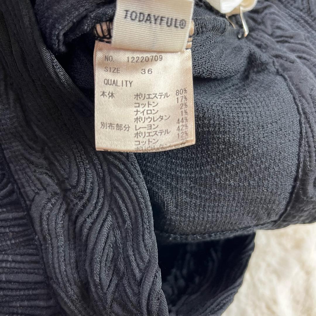 新品　todayful　Jacquard Cargo Pants　ジャガード　黒