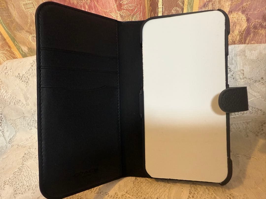 【新品]COACH 手帳型ケースiPhone14promax 保護フィルム