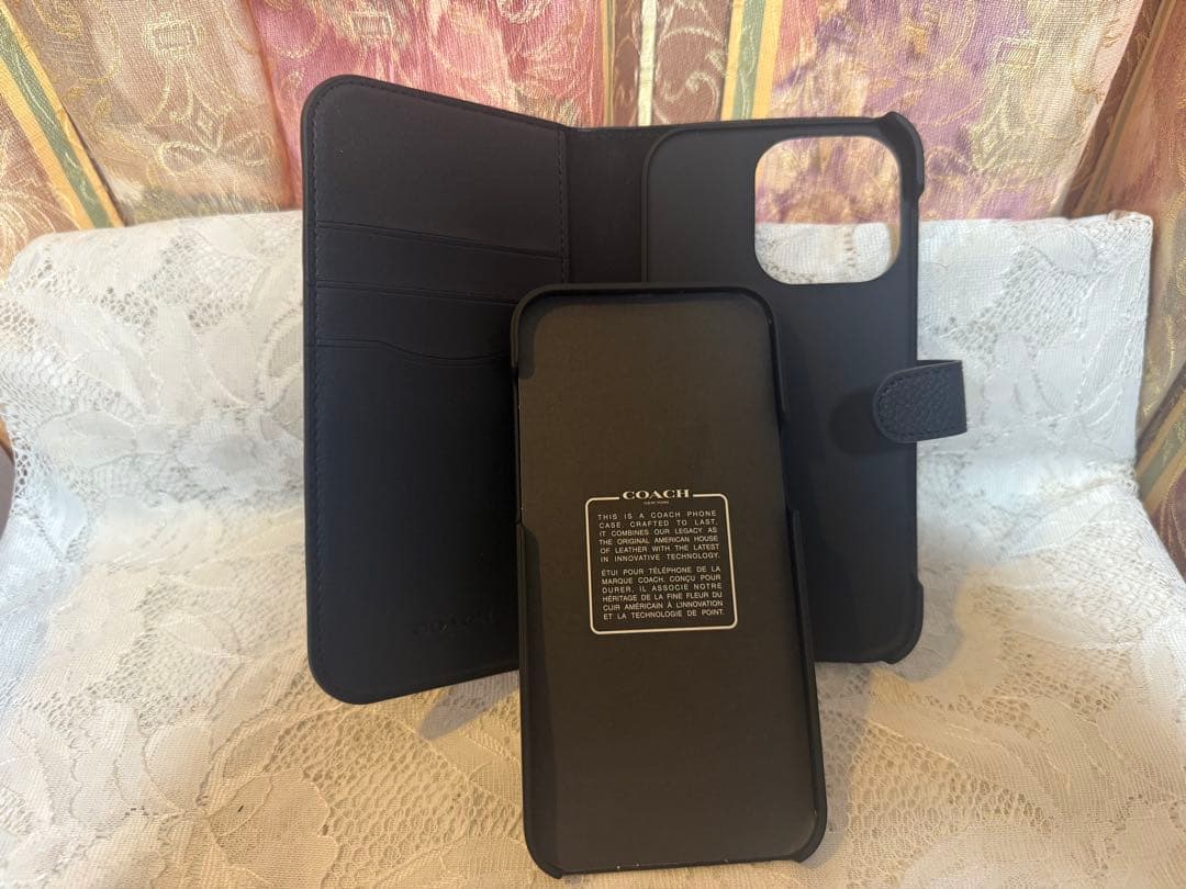 【新品]COACH 手帳型ケースiPhone14promax 保護フィルム