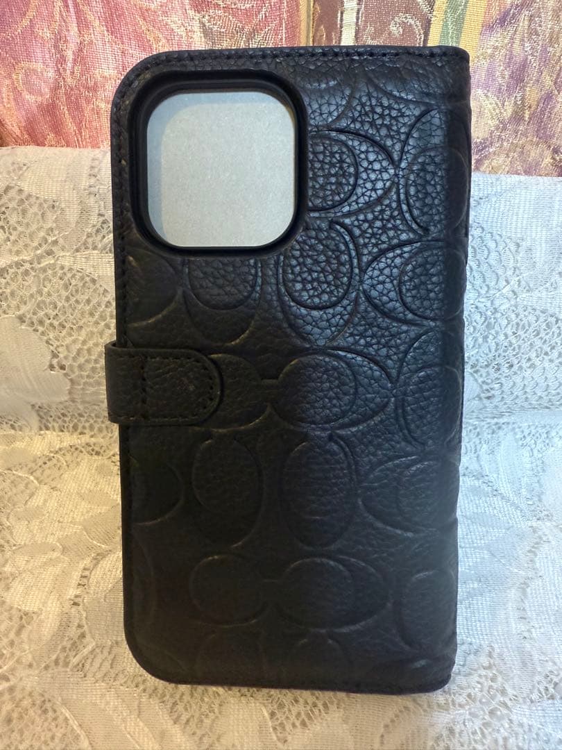 【新品]COACH 手帳型ケースiPhone14promax 保護フィルム