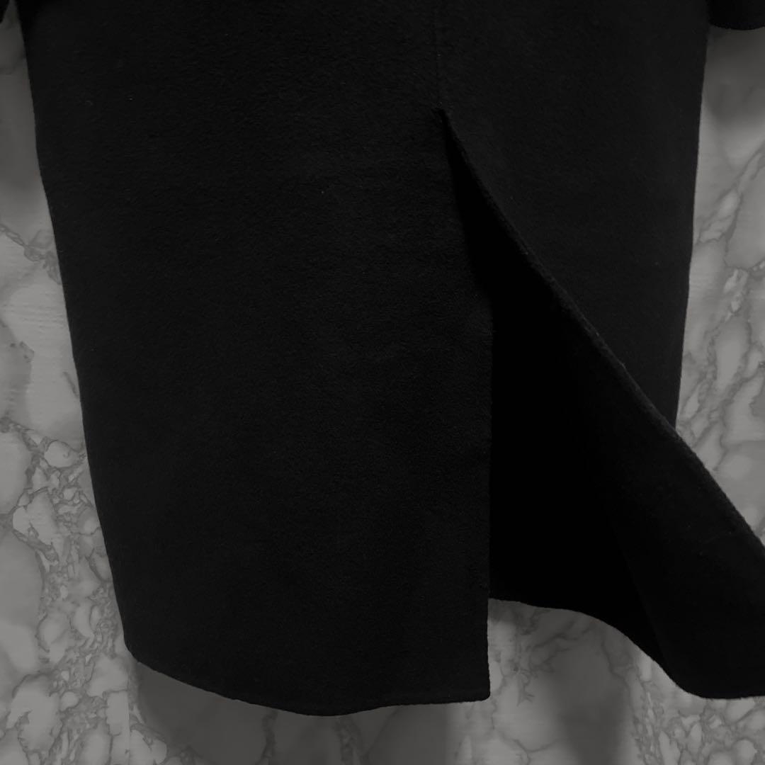 美品　PLATINE デザインロングコート　触り心地滑らか生地　日本製