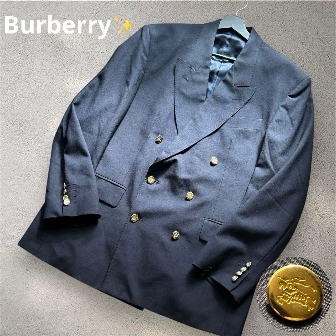【極美品✨】Burberry 紺ブレ 金ボタン ダブル シャドウホース XL相当