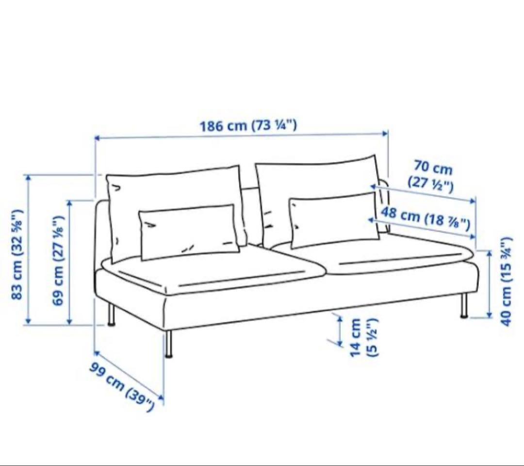 IKEA ☆ソーデルハムン ３人掛けソファー☆