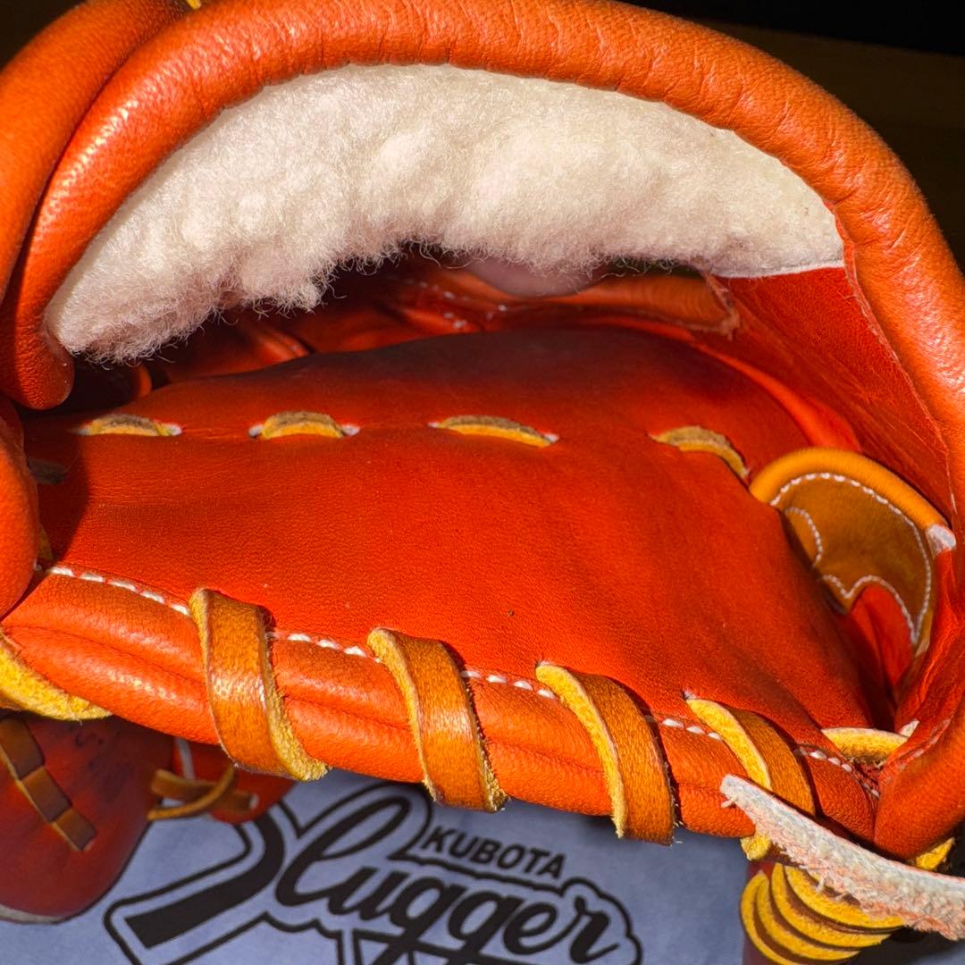 久保田スラッガー 内野手用 硬式グローブ KSG-24MS Fオレンジ 美品！