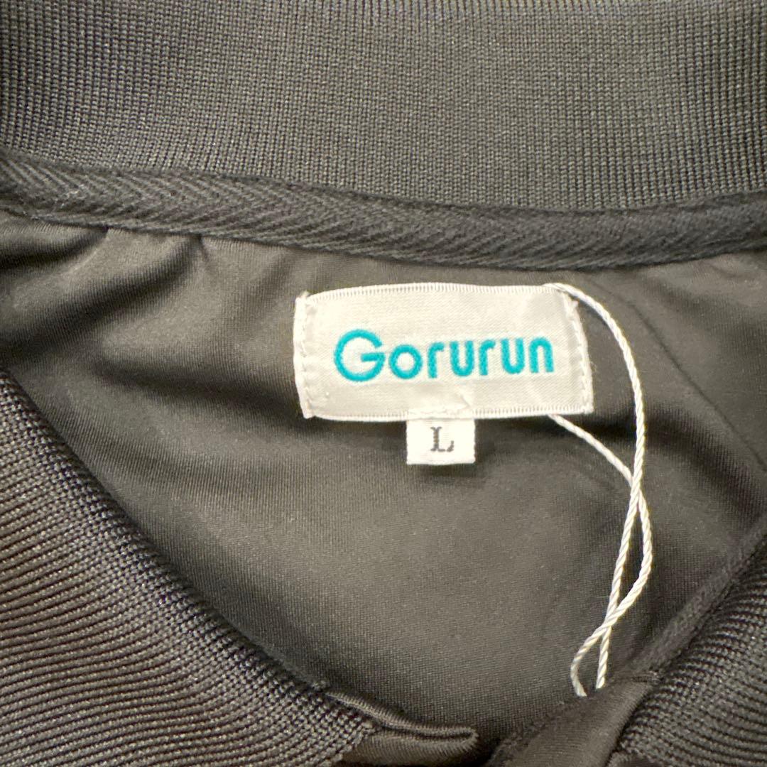Gorurun バイカラーブロックミドルスムース ポロシャツ