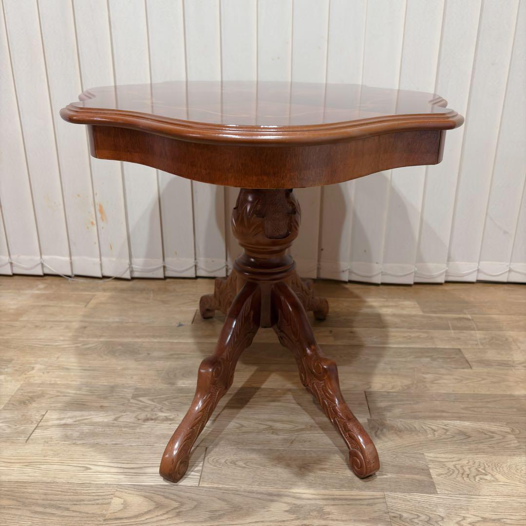 象嵌細工 センターテーブル イタリア クラシック 猫脚 コーヒーテーブル カフェ