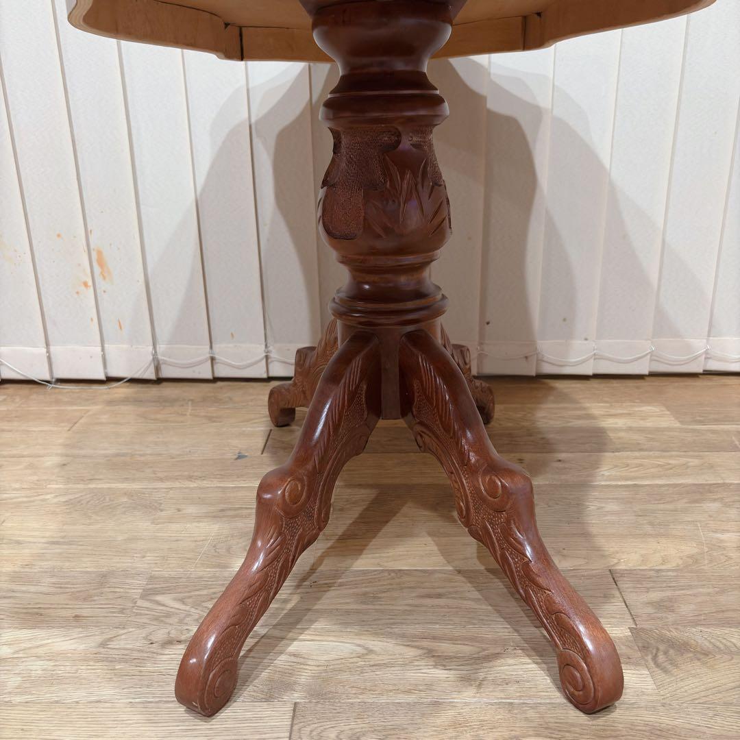 象嵌細工 センターテーブル イタリア クラシック 猫脚 コーヒーテーブル カフェ