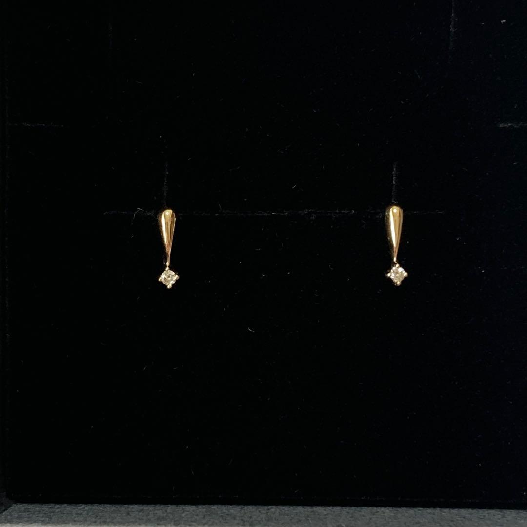 Jouete K10YG ダイヤモンドピアス 雫モチーフ 上品 ゴールド