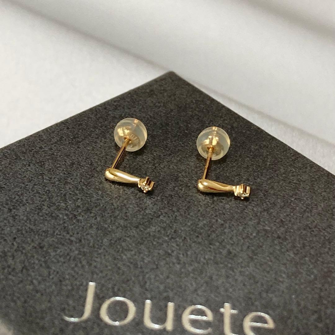 Jouete K10YG ダイヤモンドピアス 雫モチーフ 上品 ゴールド