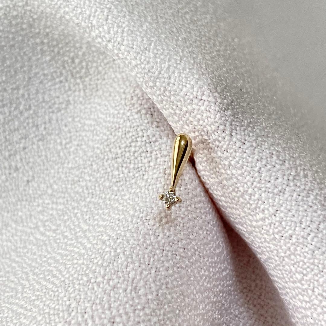 Jouete K10YG ダイヤモンドピアス 雫モチーフ 上品 ゴールド