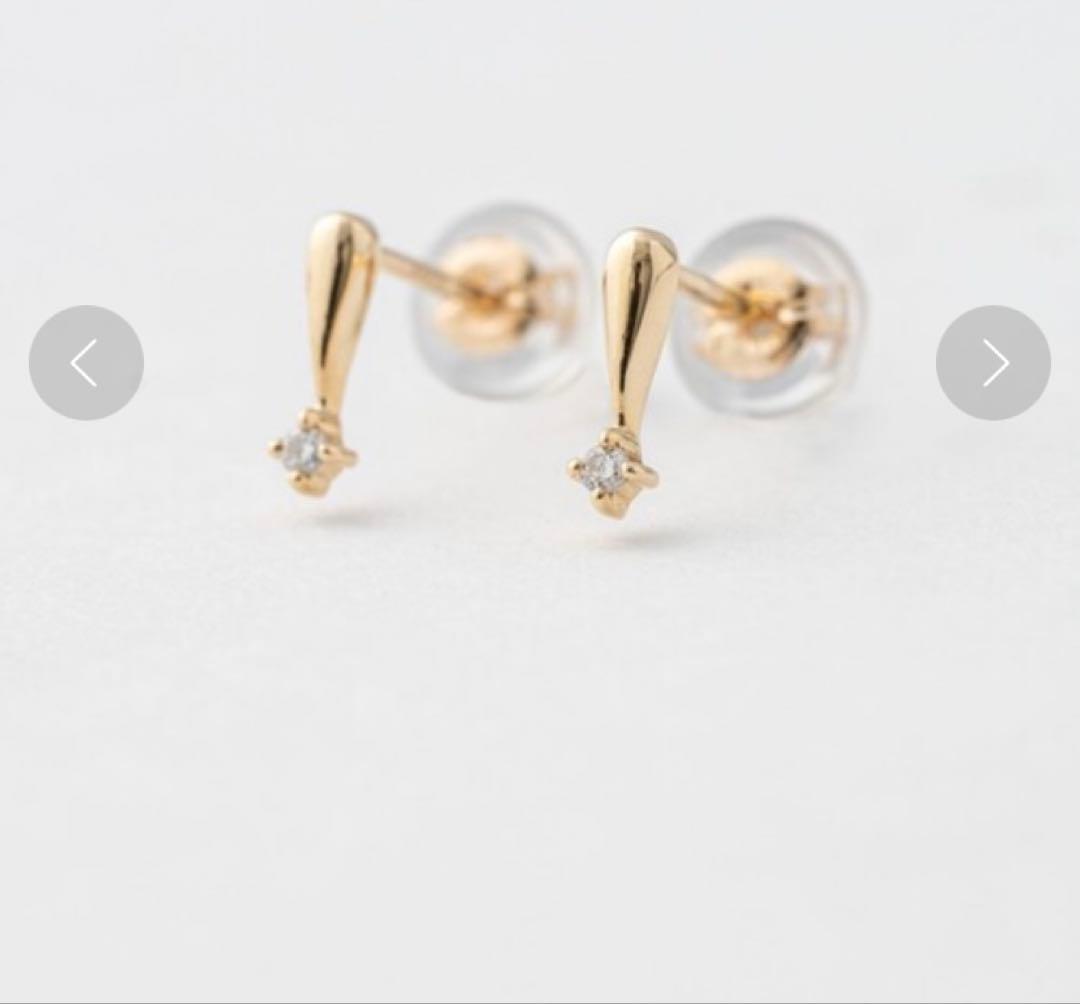 Jouete K10YG ダイヤモンドピアス 雫モチーフ 上品 ゴールド