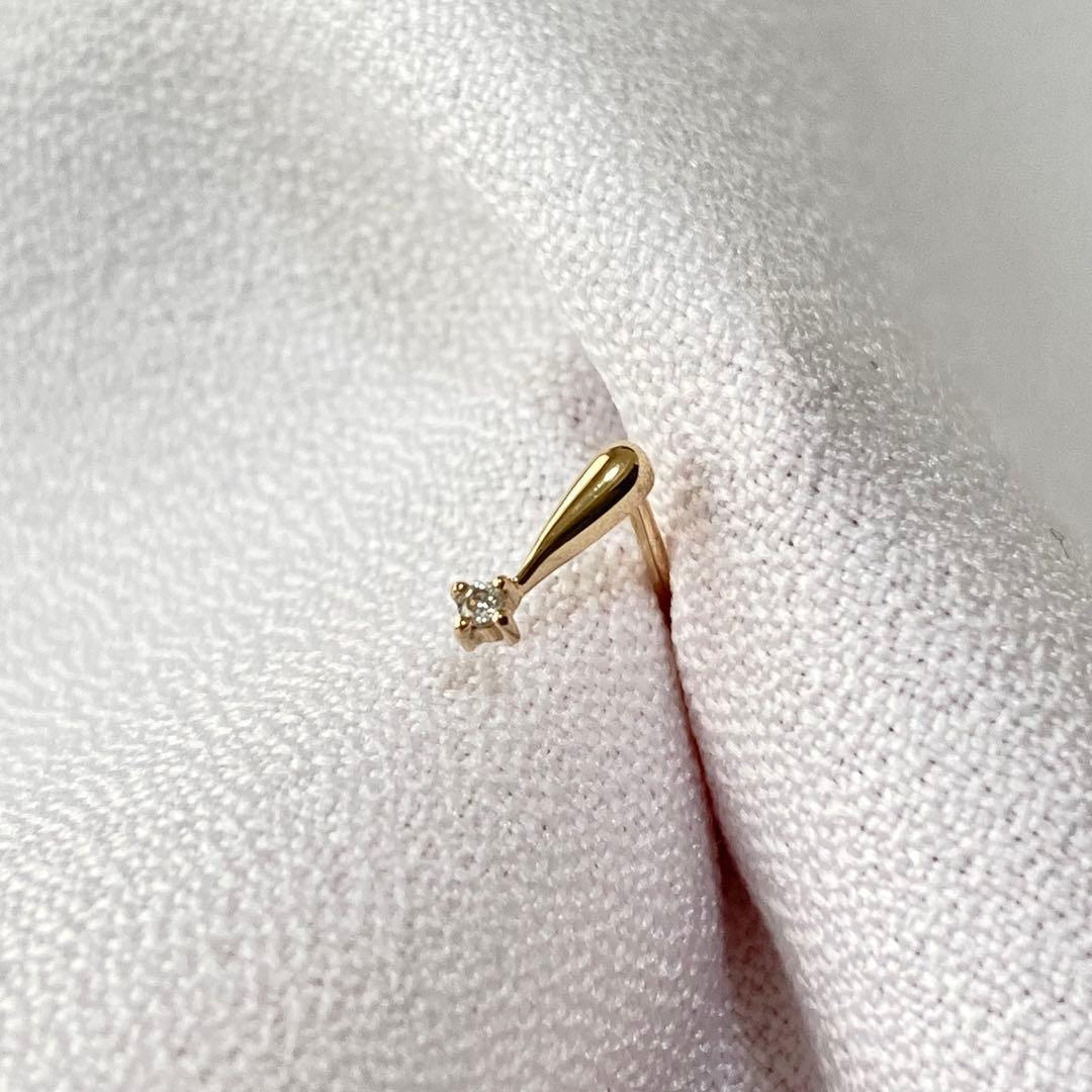 Jouete K10YG ダイヤモンドピアス 雫モチーフ 上品 ゴールド