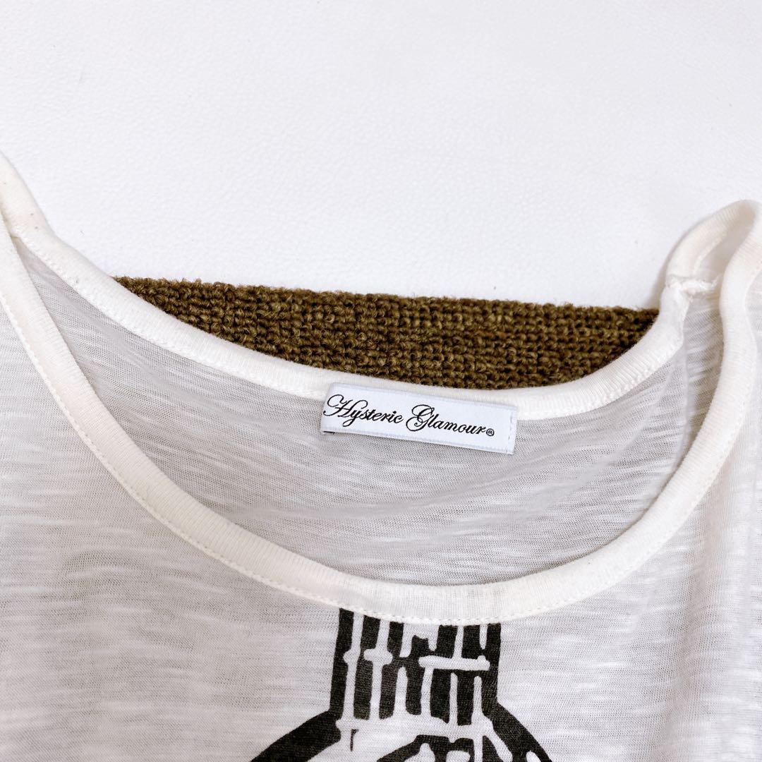 ヒステリックグラマー ✨y2k 00S✨ギターガールTシャツ 半袖 ホワイト