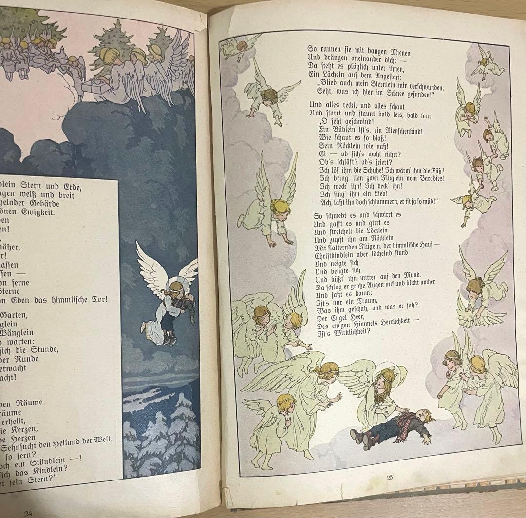 NO.382 希少 古書 アンティーク洋書 児童書 ドイツ絵本 天使