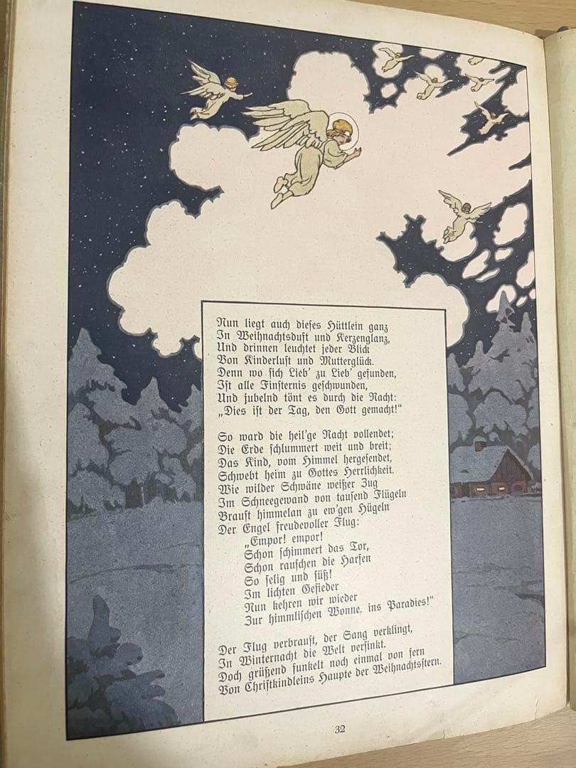NO.382 希少 古書 アンティーク洋書 児童書 ドイツ絵本 天使