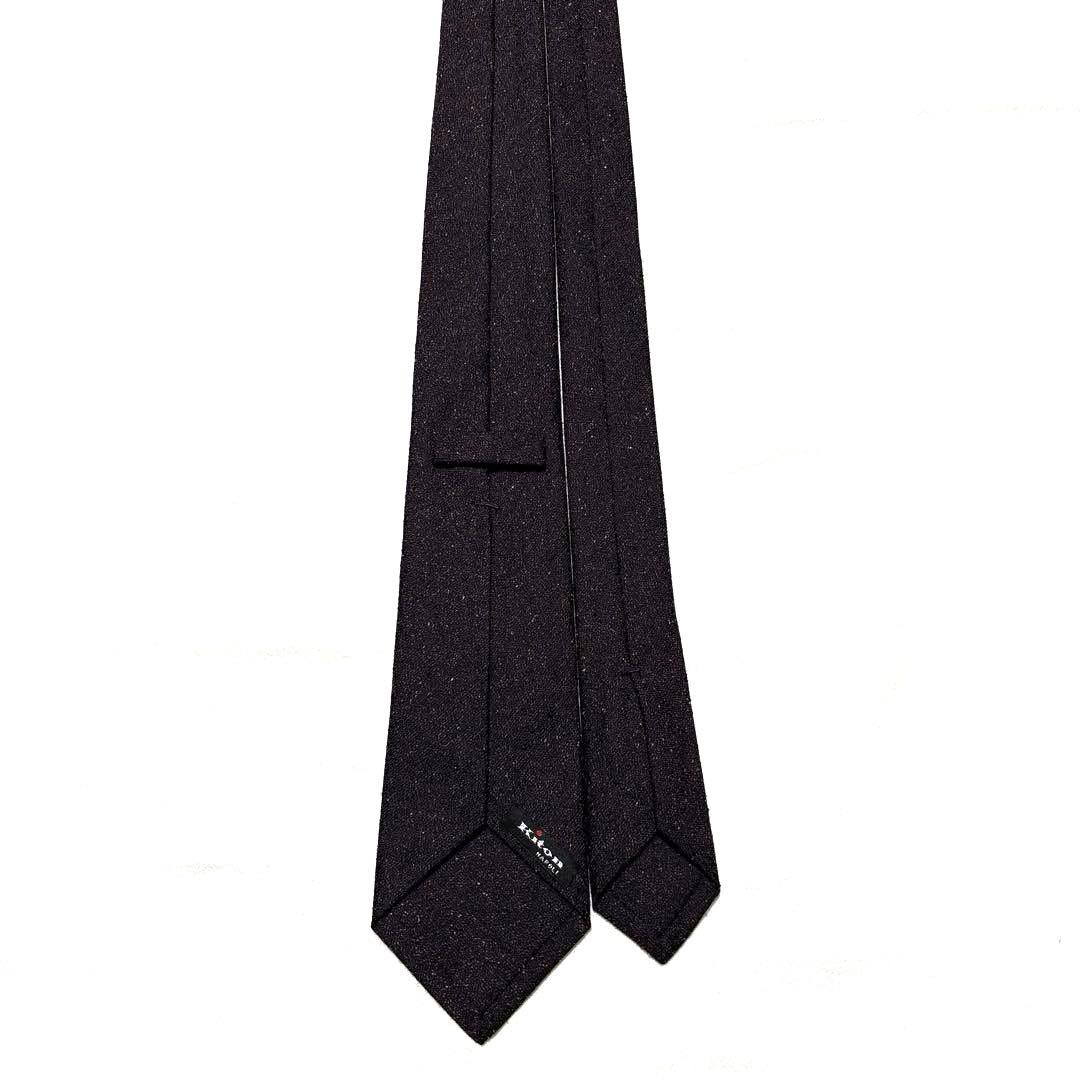 極美品　Kiton キートン　ネクタイ　ダークボルドー　セッテピエゲ