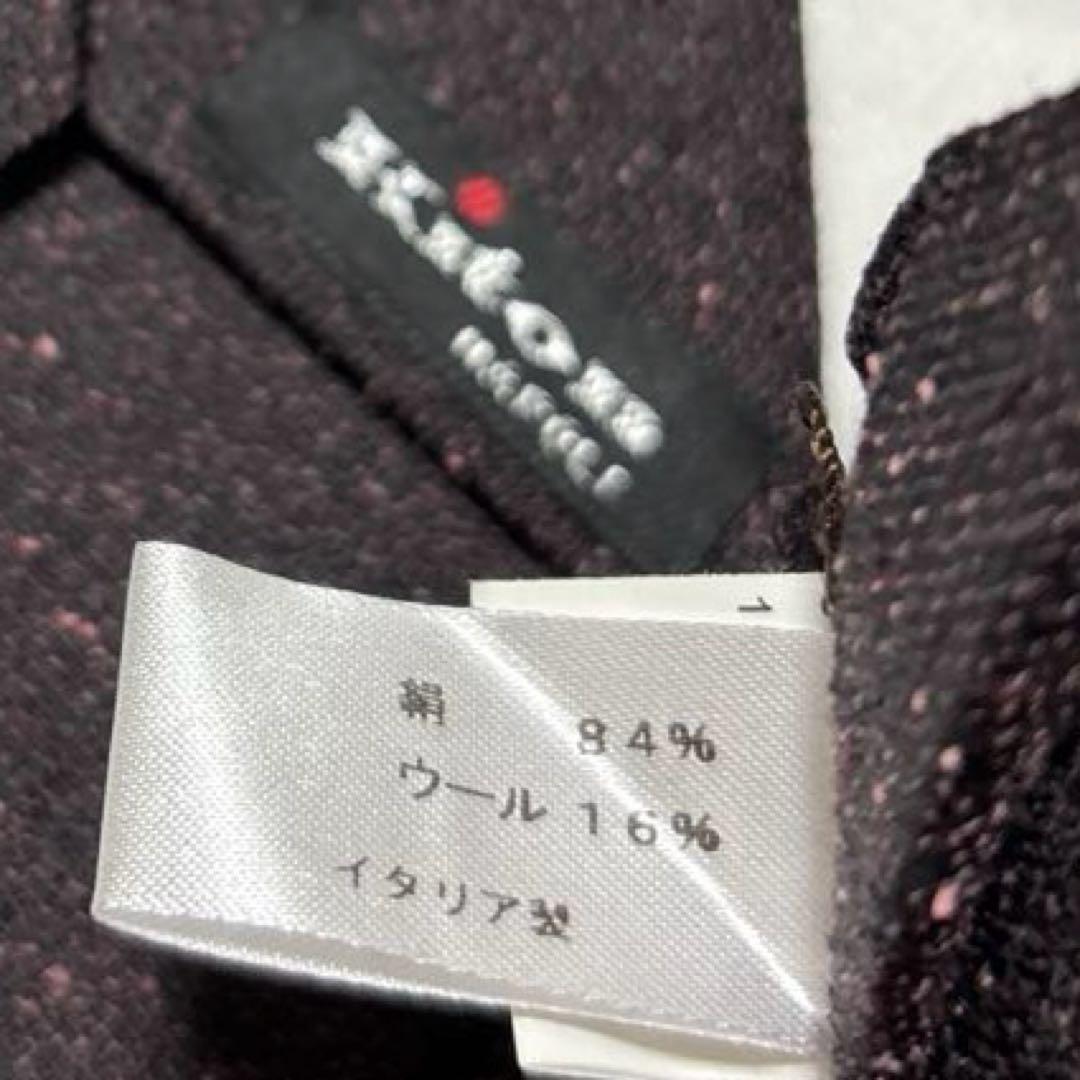 極美品　Kiton キートン　ネクタイ　ダークボルドー　セッテピエゲ